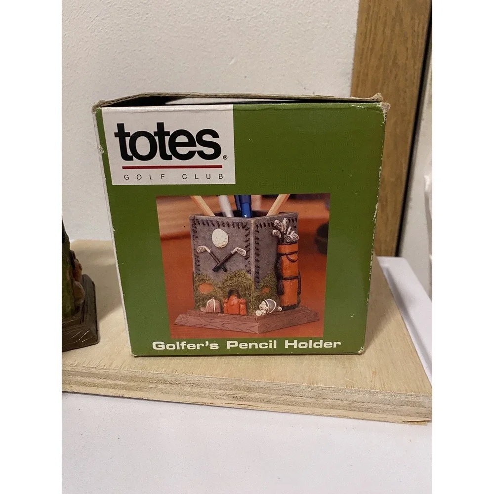 Totes Golfer Pencil Holder Square Resin